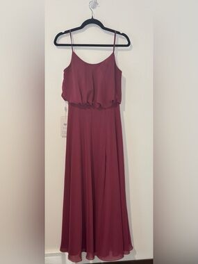 JJ’s House Mulberry Chiffon Bridesmaid Dress NWT Sz 4 US Spaghetti Strap Formal